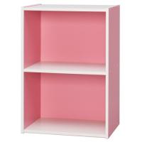 アイリスオーヤマ カラーボックス CBボックス 2段 [棚 収納 子ども部屋 かわいい] CX-2 ピンク/オフホワイト | ヤマキシヤフー店