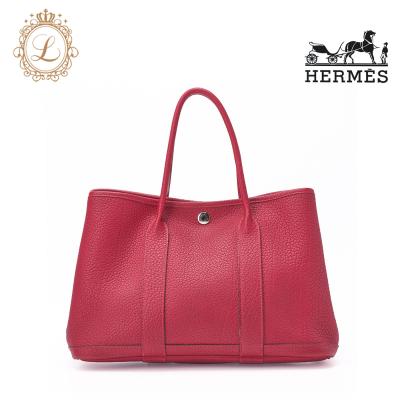 人気 HERMES ガーデンパーティー PM ボルドー 2wayバッグ エルメス】ガーデンパーティー PM