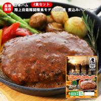 （送料無料）非常食 防災食 備蓄 日本ハム レトルトパウチ 陸上自衛隊戦闘糧食モデル 煮込みハンバーグ 4食セット 賞味期限5年 | ヤマテツ新型対策専門店