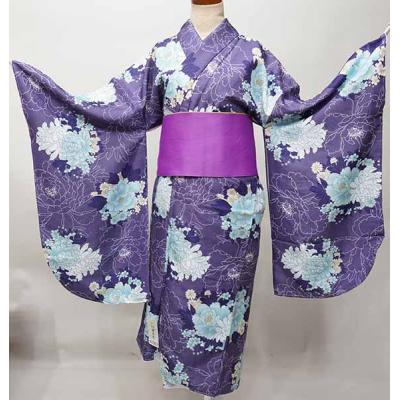 二尺袖着物 単品 仕立て上がり 着物丈はショート丈 くすみパープル  