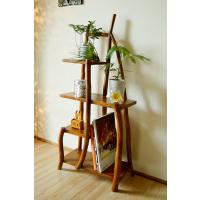 収納家具 ディスプレイ ラック ウッドラック ♪チークの根のナチュラルラック(ナチュラル)♪ アジアン家具 飾り棚 インテリア雑貨