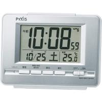 セイコークロック 置き時計 銀色メタリック 電波 デジタル 温度 表示 PYXIS ピクシス BC411S おしゃれ 便利 | yayoigen
