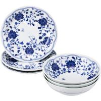 金正陶器(Kaneshotouki) すぬうぴい 藍唐草 皿鉢三揃 6点セット 「化粧箱入」 630743 6点セット(化粧箱入) 和食器 | yayoigen