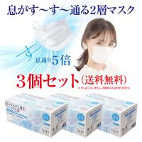 【まとめ買い３個セット】息がす〜す〜通る２層マスク ふつう 50枚【使い捨てマスク】【送料無料】 | Y-CHOICE ヤフー店