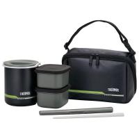 サーモス 保温弁当箱 マットブラック DBQ-502 ｜ THERMOS 弁当箱 ランチボックス 男性 男子 メンズ ランチジャー 保温 ポーチ付き | びーんず生活雑貨デポ