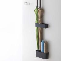 山崎実業 傘立て スマート マグネット アンブレラスタンド ブラック 7366 ｜ 扉 玄関ドア おしゃれ コンパクト 省スペース 折りたたみ傘