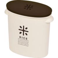 米びつ RICE お米袋のままストック 5kg用 ブラウン HB-2166 ｜ おしゃれ 米 収納 容器 コンパクト 計量カップ 米櫃 5キロ | びーんず生活雑貨デポ