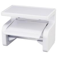 トイレットペーパーホルダー 棚付き BB-374 ｜ トイレ 収納 ロールペーパー 片手で切れる 芯なしOK シンプル 白 ホワイト | びーんず生活雑貨デポ