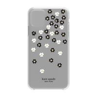 Kate Spade iPhone11ProMax Protective Hardshell SCATTERED FLOWERS black / white / gold gems / clear | ソフトバンクセレクション