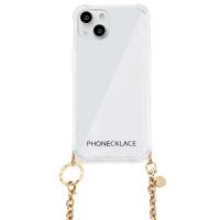 スマホケース 携帯ケース iphone13 ケース PHONECKLACE フォンネックレス ゴールド ポリカーボネート/TPU チェーンショルダーストラップ付  アイフォン アイホン | ソフトバンクセレクション