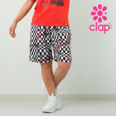 クラップヨガウェア レディース clap フィットネス パンツ CHECKER CLAP HALF PANTS M/フリーサイズ フィットネスウェア ハーフパンツ 短パン 柄 2025 新作 clap（クラップ） フィットネスウェア レディース パンツ ハーフパンツ