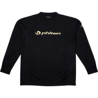 ファイテン PHITEN ボディケア RAKUシャツSPORTS（SMOOTH DRY） 長袖 ブラック×ロゴ金 S 21 Tシャツ(jg354003) | リバーアップ