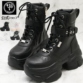 yello shoes（レディースブーツ）（着脱タイプ：レースアップ、紐