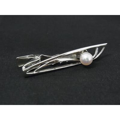 ★大粒８㎜珠・ミキモト(MIKIMOTO) 925シルバー(銀製)ネクタイピン ☆大粒8㎜珠・ミキモト(MIKIMOTO) 925シルバー(銀製)ネクタイピン