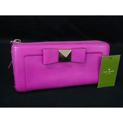 ケイトスペード　kate spade　L字ファスナー　長財布　黒✕ピンク　美品 kate spade NEW YORK - ケイトスペード ネオンピンク 黒 長財布