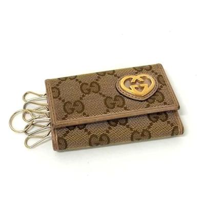 GUCCI ハート キーケース★GGキャンバス★ブラウン GGキャンバス グッチGUCCI キーケース 6連キーケース GG ハート