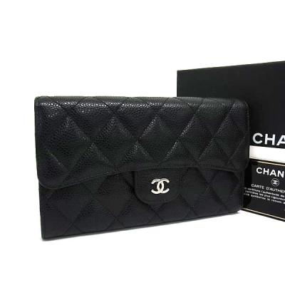 ✨新品未使用✨CHANEL三つ折り財布　マトラッセ　キャビアスキンゴールド 2022年春夏 CHANEL シャネル 三つ折り財布 ミディアム フラップ