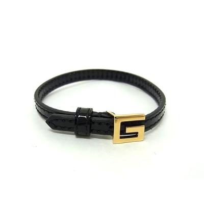 GUCCI グッチレザーバングル 楽天市場】GUCCI グッチ メンズレザーブレスレット ロゴ刻印