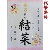 命名紙　ディズニー　ミニー柄　女児用　手書き　代筆料込　赤ちゃん　御祝 | 結納の桃太郎