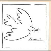 グリーティングカード 多目的 アート ピカソ 平和の鳩 名画 メッセージカード ギフト 箔押し加工あり | ユージニアyh