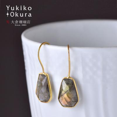 SV925 ラブラドライト ヘキサゴンカット ピアス : ユキコ オオクラ