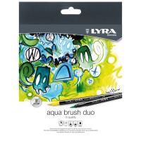 Lyra リラ・アクア・ブラッシュ・デュオ ツインタイプ筆マーカー 水溶性 24色セット L6521240 | ゆめ画材