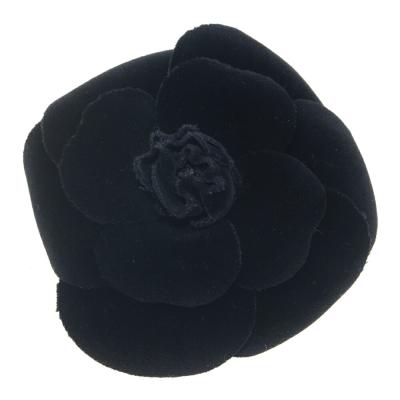 【極美品】シャネル カメリア ベロア ブローチ コサージュ 薔薇 ローズ 黒色 極美品】シャネル カメリア ベロア ブローチ コサージュ 薔薇