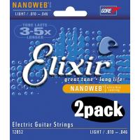 Elixir/エリクサー エレキギター弦 #12052 2個セット NANOWEB Light .010-.046 . | うめのやonline