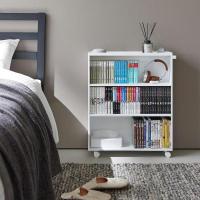 山崎実業　ハンドル付き隠せるコミックラック タワー ホワイト 4903208014854　【品番：01485】 | 生活雑貨 yutorito