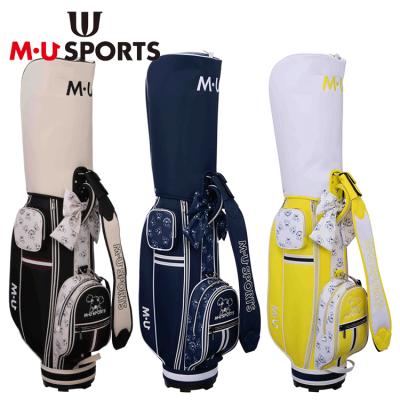MU SPORTS MUスポーツ キャディバッグ ゴルフバッグ　イエロー M・U SPORTS MU SPORTS MU スポーツ キャラクター 総柄パーツ