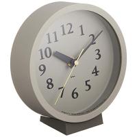 レムノス　置き時計　電波時計　グレー　エムクロック　m clock　MK14-04 GY　Lemnos | ワイワイワイエイショップ