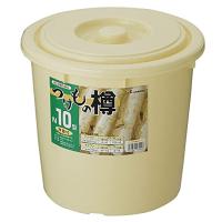 リス 漬物樽 丸型 押ぶた付き アイボリー 10L つけもの樽 NI10型 日本製 衛生試験合格品 | ワイワイワイエイショップ