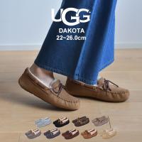 アグ モカシン レディース ダコタ UGG 1107949 ブラック 黒 ブラウン 茶 ファー フラット シューズ ぺたんこ リボン ボア 防寒 | Z-SPORTS ヤフーショッピング店