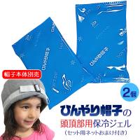 ひんやり帽子の頭頂部用保冷ジェル【セット用ネットおまけ付き・帽子本体別売】 頭部冷却 頭皮冷却 氷枕 熱中症対策 冷却グッズ 氷のう 頭 メール便 送料無料