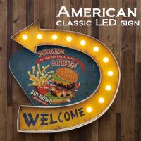 アメリカン雑貨 クラシック LED Sign [BURGERS &amp; FRIES] GB76050 照明 ライト 看板 | little mama