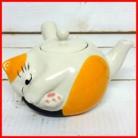 ねこの急須（三毛猫） ティーポット 茶こし付き 急須 かわいい 茶器 ねこ グッズ 猫 雑貨 お茶用品 茶道具 