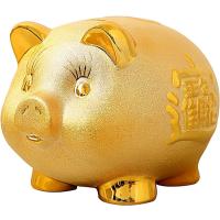 ピギーバンク 豚の貯金箱 インテリア 置物 金のブタ 大18.5cｍ( 金,  大18.5cm) | ゼブランドショップ