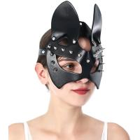 レザーマスク ウサギ お面 ハーフマスク セクシー 仮面 動物マスク 仮装 ウサギの耳 パーティー フリーサイズ パンク( ショート耳) | ゼブランドショップ