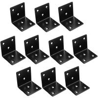 L字金具 10個セット ステンレス製 30x30x15/40x40x16mm 90度 アングルブラケット(黒,  10個セットA)