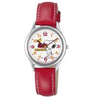 スヌーピー 時計 snoopy キッズ腕時計 3針タイプ レッド 皮革バンド AA95-9852 ギフト プレゼント 誕生日 記念品 | SHOP GTO