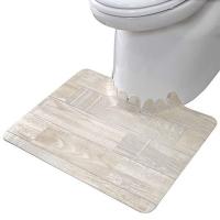 サンコー ずれない トイレマット 拭ける 床汚れ防止 ショート ホワイト ウッド 55×43cm おくだけ吸着 日本製 KV-16 | ZEROKARA工房