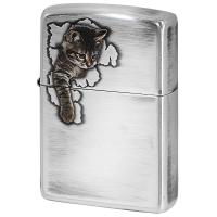 Zippo ジッポライター ネコ 猫 Cat Pau キャットポー 2 銀メッキいぶし 80045 メール便可 | Zippo専門店フラミンゴ Yahoo!店