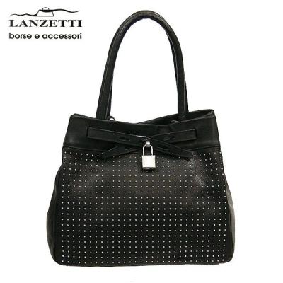 和光 Lanzetti  黒 本革  パーティーバッグ 和光 Lanzetti 黒 本革 パーティーバッグ
