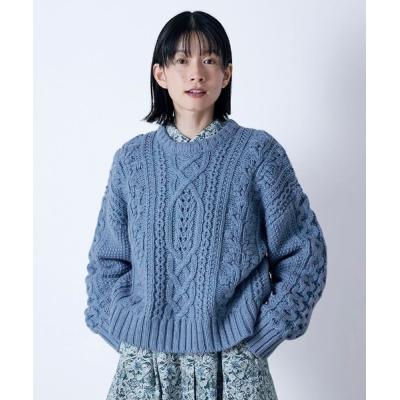 手編みニット　手編みセーター　限定1点もの　レディスセーター Discoat（ディスコート） ニット セーター 「WEB限定」手編み風プル
