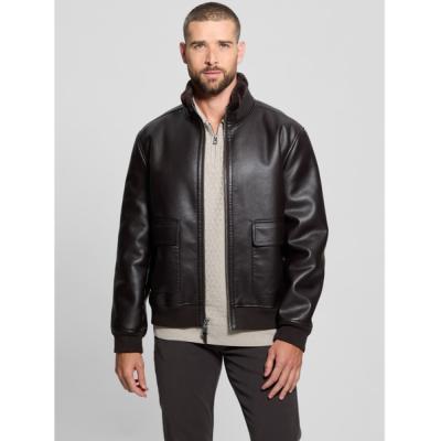 GUESS メンズ革ジャン、レザージャケット｜コート、ジャケット