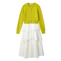 ワンピース Sustainableニットカーデ×ティアードスカートセット | ZOZOTOWN Yahoo!店