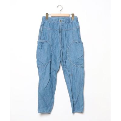 ♠【メルシーボークー】✨美品　サルエルデニム　ストレッチ　インディゴ/藍色　L ♤【メルシーボークー】✨美品 サルエルデニム ストレッチ インディゴ