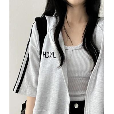ジップパーカーレディース ラインパーカー 黒 Alt Emo Clothing