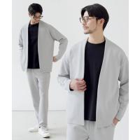 セットアップ 「抗シワ・抗ピリング・ウォッシャブル」ハイポンチノーカラージャケット＆イージーパンツ セットアップ メンズ