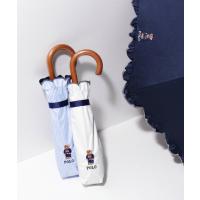 折りたたみ傘 「WEB限定」遮光100％ 晴雨兼用日傘 2段折たたみ スカラフリル ワンポイント ”POLO FLAG BEAR” レディース